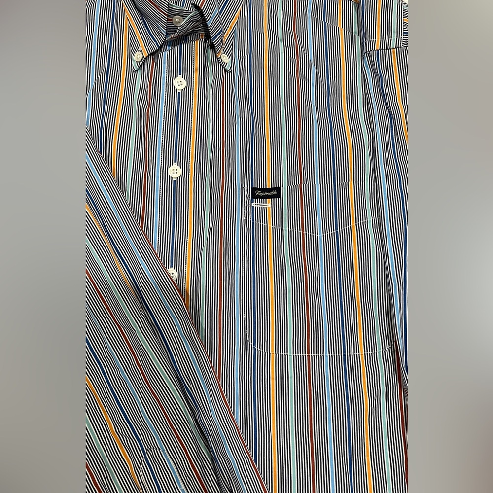 Faconnable Blue Multi-Stripe Button-Down Shirt - image 2